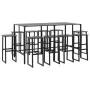 High table and garden stools set, 11 pieces, black steel by , Garden sets - Ref: Foro24-3283755, Price: 894,67 €, Discount: %