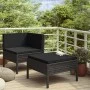 Set muebles de jardín 2 piezas y cojines ratán sintético negro de vidaXL, Conjuntos de jardín - Ref: Foro24-310207, Precio: 1...
