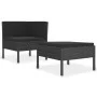 Set muebles de jardín 2 piezas y cojines ratán sintético negro de vidaXL, Conjuntos de jardín - Ref: Foro24-310207, Precio: 1...