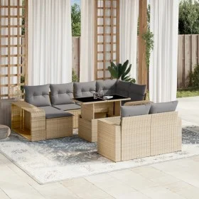 Gartensofa-Set 11-teilig mit beigen Polstern aus synthetischem Rattan von , Gartensets - Ref: Foro24-3274582, Preis: 655,11 €...