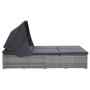 Liege für 2 Personen mit grauem synthetischem Rattankissen von vidaXL, Betten im Freien - Ref: Foro24-310236, Preis: 580,56 €...