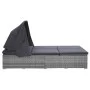 Lounger for 2 people with gray synthetic rattan cushion by vidaXL, Outdoor beds - Ref: Foro24-310236, Price: 545,73 €, Discou...