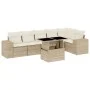 Gartensofagarnitur 7-teilig mit Kissen aus synthetischem Rattan in Beige. von , Gartensets - Ref: Foro24-3269178, Preis: 535,...