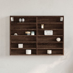 Engineered wood display case in brown oak, 80x8.5x58 cm by , Shelves and shelves - Ref: Foro24-847960, Price: 42,96 €, Discou...