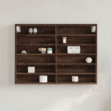Ingenieurholz-Vitrine in Eichenbraun 80x8,5x58 cm von , Regale und Regale - Ref: Foro24-847960, Preis: 42,96 €, Rabatt: %