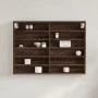 Vitrina de madera de ingeniería marrón roble 80x8,5x58 cm de , Estantes y estanterías - Ref: Foro24-847960, Precio: 42,29 €, ...