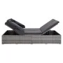 Lounger for 2 people with gray synthetic rattan cushion by vidaXL, Outdoor beds - Ref: Foro24-310236, Price: 545,73 €, Discou...
