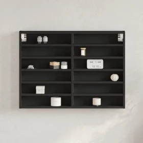 Black engineered wood display case 80x8.5x58 cm by , Shelves and shelves - Ref: Foro24-847955, Price: 45,36 €, Discount: %