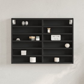 Vitrina de madera de ingeniería negra 80x8,5x58 cm de , Estantes y estanterías - Ref: Foro24-847955, Precio: 46,15 €, Descuen...