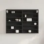 Vitrina de madera de ingeniería negra 80x8,5x58 cm de , Estantes y estanterías - Ref: Foro24-847955, Precio: 45,36 €, Descuen...
