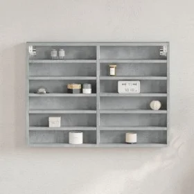 Engineered wood display case in gray concrete 80x8.5x58 cm by , Shelves and shelves - Ref: Foro24-847957, Price: 43,38 €, Dis...