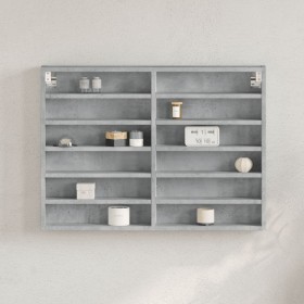 Ingenieurholz-Vitrine in Betongrau 80x8,5x58 cm von , Regale und Regale - Ref: Foro24-847957, Preis: 44,08 €, Rabatt: %