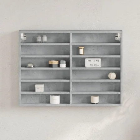 Engineered wood display case in gray concrete 80x8.5x58 cm by , Shelves and shelves - Ref: Foro24-847957, Price: 43,38 €, Dis...