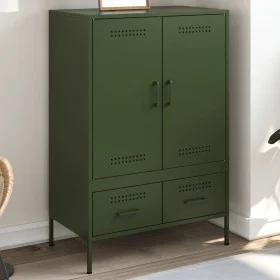 Cold-rolled steel sideboard in olive green 68x39x101.5 cm by , Sideboards - Ref: Foro24-843112, Price: 177,49 €, Discount: %