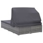 Liege für 2 Personen mit grauem synthetischem Rattankissen von vidaXL, Betten im Freien - Ref: Foro24-310236, Preis: 580,56 €...