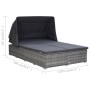 Liege für 2 Personen mit grauem synthetischem Rattankissen von vidaXL, Betten im Freien - Ref: Foro24-310236, Preis: 580,56 €...
