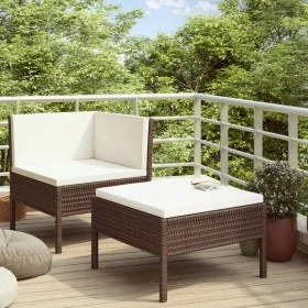 Gartenmöbel-Set, 2-teilig, mit braunen PE-Rattan-Kissen. von vidaXL, Gartensets - Ref: Foro24-310205, Preis: 150,65 €, Rabatt: %