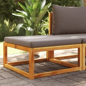 Garden stool with solid acacia wood cushion 65x65x29 cm by , Outdoor sofas - Ref: Foro24-4008159, Price: 82,68 €, Discount: %