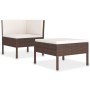 Gartenmöbel-Set, 2-teilig, mit braunen PE-Rattan-Kissen. von vidaXL, Gartensets - Ref: Foro24-310205, Preis: 152,99 €, Rabatt: %