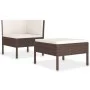 Set de muebles de jardín 2 piezas con cojines ratán PE marrón by vidaXL, Garden sets - Ref: Foro24-310205, Price: 150,62 €, D...