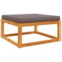 Gartenhocker mit massivem Akazienholzrahmen und Kissen 65x65x29 cm. von , Outdoor-Sofas - Ref: Foro24-4008159, Preis: 79,56 €...