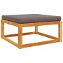 Taburete de jardín con cojín madera maciza acacia 65x65x29 cm de , Sofás de exterior - Ref: Foro24-4008159, Precio: 82,68 €, ...