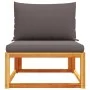 Garden sofa without armrests with solid acacia wood cushions. by , Outdoor sofas - Ref: Foro24-4008173, Price: 99,79 €, Disco...