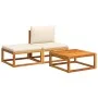 Garden sofa set with 3 pieces, solid acacia wood, and cushions. by , Outdoor sofas - Ref: Foro24-4008178, Price: 237,32 €, Di...