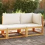 Zweiplätziges Gartensofa mit massiven Akazienholz-Kissen. von , Outdoor-Sofas - Ref: Foro24-4008171, Preis: 212,69 €, Rabatt: %