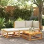 Zweiplätziges Gartensofa mit massiven Akazienholz-Kissen. von , Outdoor-Sofas - Ref: Foro24-4008171, Preis: 212,69 €, Rabatt: %