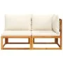 Zweiplätziges Gartensofa mit massiven Akazienholz-Kissen. von , Outdoor-Sofas - Ref: Foro24-4008171, Preis: 212,69 €, Rabatt: %