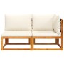 Zweiplätziges Gartensofa mit massiven Akazienholz-Kissen. von , Outdoor-Sofas - Ref: Foro24-4008171, Preis: 216,01 €, Rabatt: %