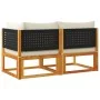 Zweiplätziges Gartensofa mit massiven Akazienholz-Kissen. von , Outdoor-Sofas - Ref: Foro24-4008171, Preis: 212,69 €, Rabatt: %