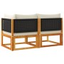 Zweiplätziges Gartensofa mit massiven Akazienholz-Kissen. von , Outdoor-Sofas - Ref: Foro24-4008171, Preis: 216,01 €, Rabatt: %
