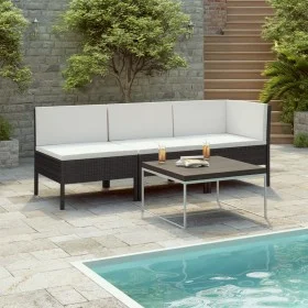 3-piece garden furniture set and black synthetic rattan cushions by vidaXL, Garden sets - Ref: Foro24-310202, Price: 250,72 €...