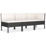 3-teiliges Gartenmöbel-Set und schwarze synthetische Rattankissen von vidaXL, Gartensets - Ref: Foro24-310202, Preis: 250,72 ...