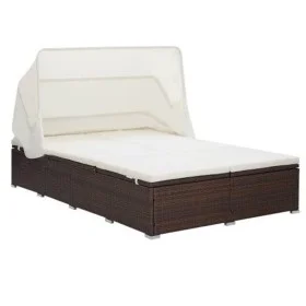 Lounger for 2 people with brown synthetic rattan cushion by vidaXL, Outdoor beds - Ref: Foro24-310234, Price: 446,72 €, Disco...