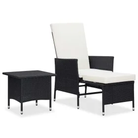2-piece garden furniture set and black synthetic rattan cushions by vidaXL, Garden sets - Ref: Foro24-310231, Price: 108,23 €...