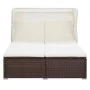 Lounger for 2 people with brown synthetic rattan cushion by vidaXL, Outdoor beds - Ref: Foro24-310234, Price: 446,72 €, Disco...