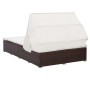 Tumbona para 2 personas con cojín ratán sintético marrón de vidaXL, Camas para exteriores - Ref: Foro24-310234, Precio: 454,4...
