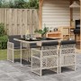 Garden dining set 5 pieces with light gray synthetic rattan cushions by , Garden sets - Ref: Foro24-3210719, Price: 277,07 €,...