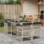 Garden dining set 5 pieces with light gray synthetic rattan cushions by , Garden sets - Ref: Foro24-3210719, Price: 332,81 €,...
