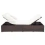 Lounger for 2 people with brown synthetic rattan cushion by vidaXL, Outdoor beds - Ref: Foro24-310234, Price: 446,72 €, Disco...
