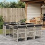 Set comedor jardín 7 pzas y cojines ratán sintético gris claro de , Conjuntos de jardín - Ref: Foro24-3210731, Precio: 414,07...