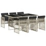 Garden dining set 7 pieces and light gray synthetic rattan cushions by , Garden sets - Ref: Foro24-3210731, Price: 414,07 €, ...