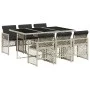 Garden dining set 7 pieces and light gray synthetic rattan cushions by , Garden sets - Ref: Foro24-3210731, Price: 497,48 €, ...