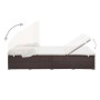 Tumbona para 2 personas con cojín ratán sintético marrón de vidaXL, Camas para exteriores - Ref: Foro24-310234, Precio: 454,4...
