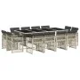 Garden dining set with 13 pieces, light gray synthetic rattan and cushions. by , Garden sets - Ref: Foro24-3210863, Price: 91...