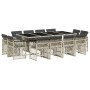 Garten-Essgruppe mit 13-teiligen Kissen aus hellem grauem Kunststoff-Rattan. von , Gartensets - Ref: Foro24-3210863, Preis: 8...