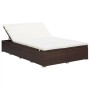 Tumbona para 2 personas con cojín ratán sintético marrón de vidaXL, Camas para exteriores - Ref: Foro24-310234, Precio: 454,4...